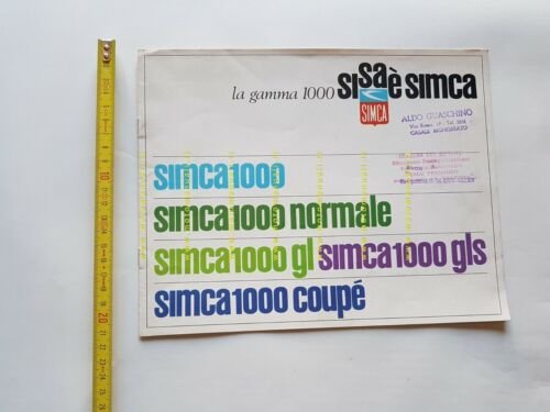 Simca 1000 gamma modelli 1965 depliant ITALIANO originale