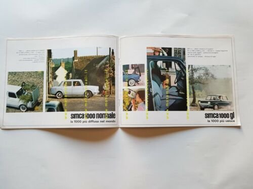 Simca 1000 gamma modelli 1965 depliant ITALIANO originale