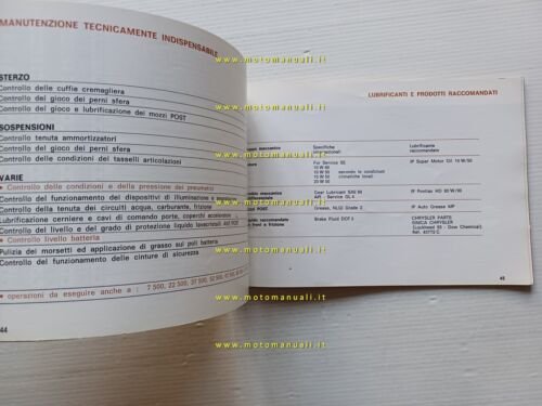 Simca Chrysler Horizon manuale uso manutenzione originale italiano