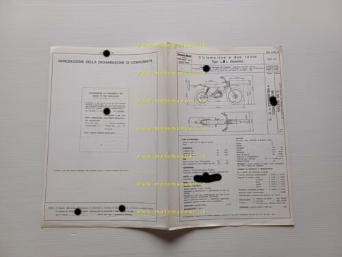 Siminini Speed S 50 5V Sachs 1976 scheda omologazione DGM …