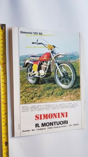 Simonini 125 RS 1975 depliant originale FRANCESE moto brochure