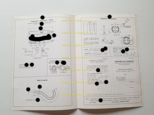 Simonini 50 Speedy 6V 1979 scheda omologazione DGM Facsimile originale