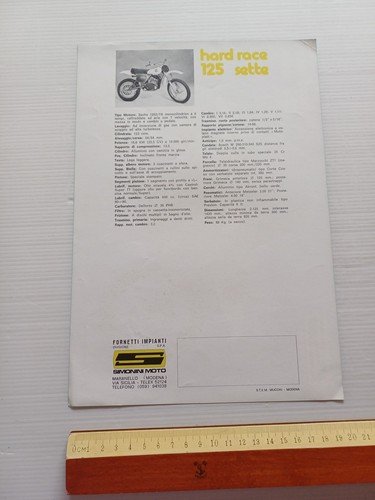 Simonini Hard Race 125 Sette Cross 1977 depliant originale italiano