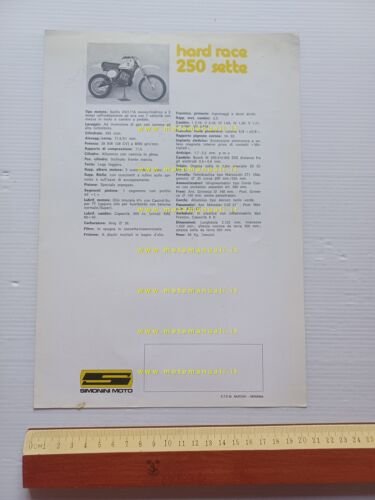 Simonini Hard Race 250 Sette Cross 1977 depliant originale italiano
