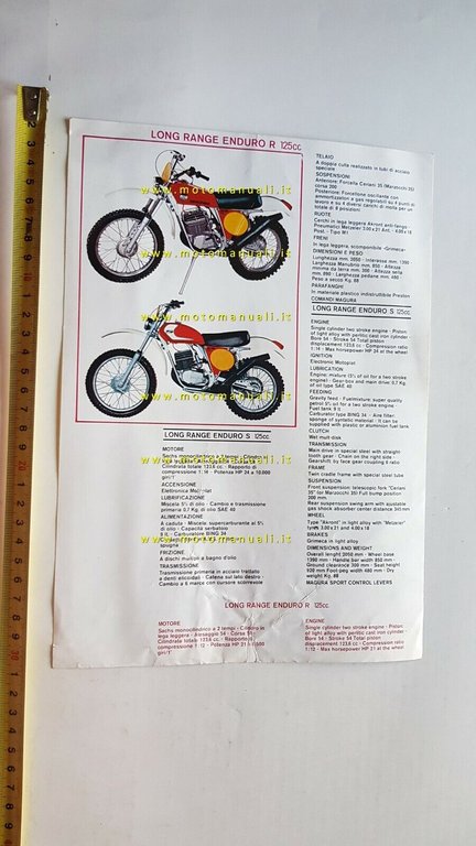 Simonini moto Long Range Enduro modelli R - S 1976 …