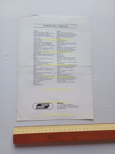Simonini Shadow 250 Regolarità 1976 depliant originale italiano