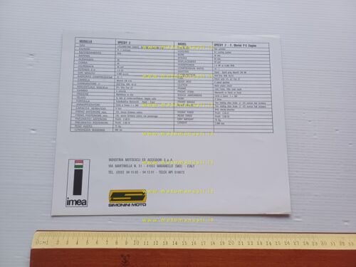 Simonini Speedy 2 Regolarità 1977 depliant originale italiano