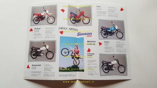 Simson produzione modelli 50 - 70 1993 depliant originale