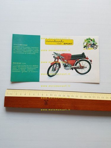 SIS Sachs 50 Mini Sport 1969 depliant originale testo portoghese …