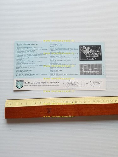 SIS Sachs 50 Minor GT 1971 depliant originale testo portoghese …