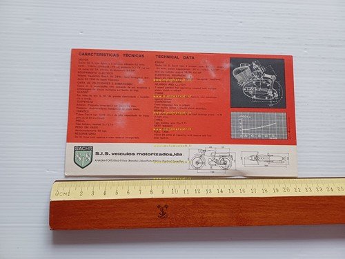 SIS Sachs 50 V5 Turismo 1973 depliant originale portoghese