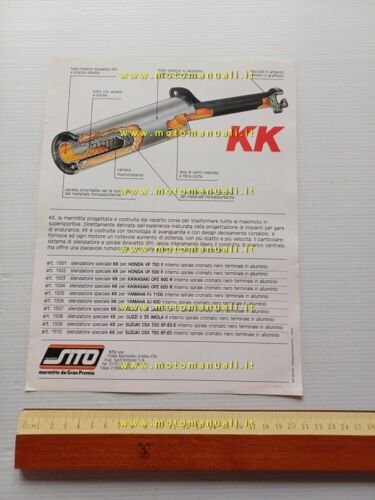 SITO marmitta KK per moto anni 80 depliant italiano originale