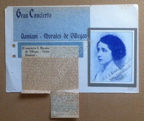 Socorrito Morales De Villegas - Ritaglio di rivista con dedica …