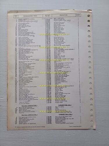 Solex carburatore C.40 DDH3 Alfa Romeo Giulia Super 1968 catalogo …
