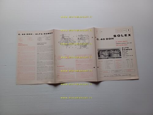 Solex carburatore C.40 DHH Alfa Romeo Giulia 1.6-Super-GTV 1968 catalogo …