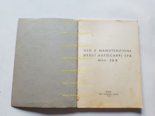 SPA Fiat Autocarro mod. 38 R 1937 manuale uso manutenzione …