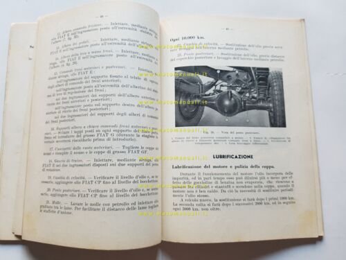 SPA Fiat Autocarro mod. 38 R 1937 manuale uso manutenzione …