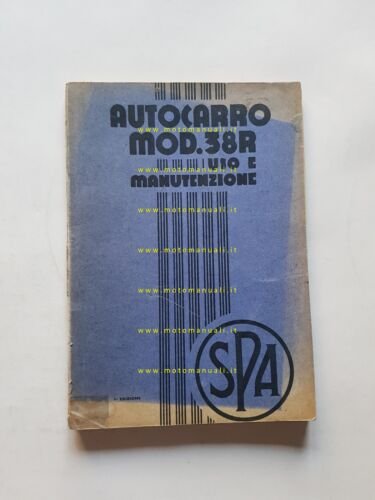 SPA Fiat Autocarro mod. 38 R-RA 1943 manuale uso manutenzione …