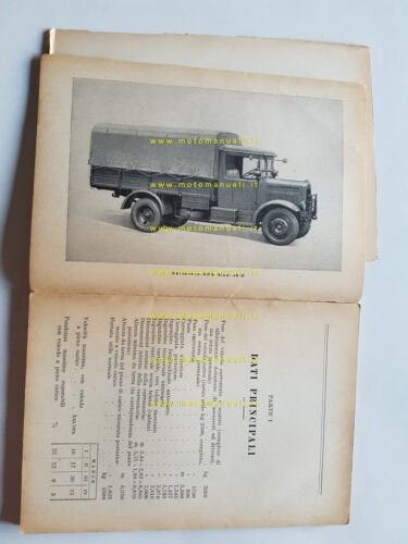 SPA Fiat Autocarro mod. 38 R-RA 1943 manuale uso manutenzione …