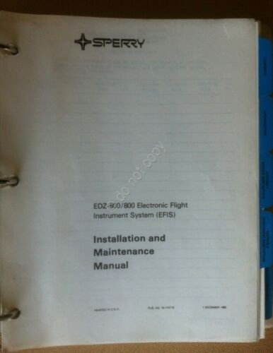 Sperry - EDZ-600/800 Electronic Flight Instrument System Installation manual
