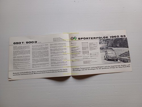 Steyr Puch 500 D - 650 T 1963 depliant originale …