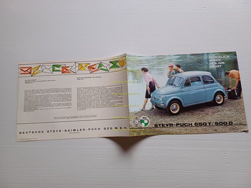 Steyr Puch 500 D - 650 T 1963 depliant originale …