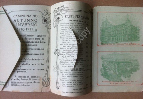 Storia postale - Listino prezzi Wollen-Tuch Società La tessile 1910