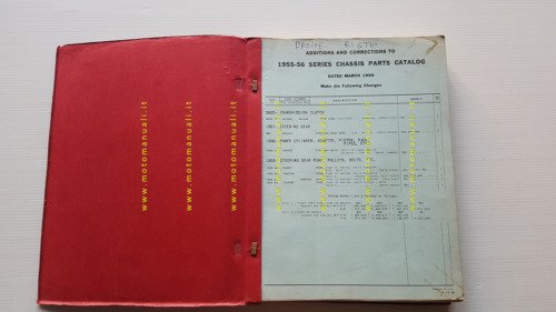 Studebaker Champion Commander catalogo ricambi telaio 1955-56 chassis parts list