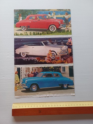 Studebaker produzione modelli 1948 depliant USA originale testo francese
