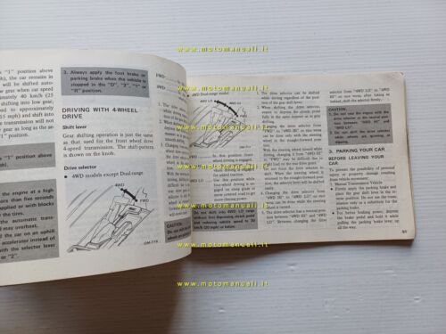 SUBARU 1300 - 1600 - 1800 1982 manuale uso manutenzione …