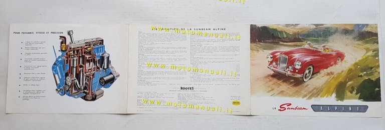 Sunbeam Alpine 1953 depliant originale francese - FRENCH TEXT