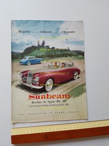 Sunbeam MK III 1955 depliant pubblicitario originale francese
