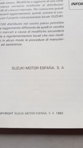 Suzuki AH 100 SCOOTER 1993 manuale officina ITALIANO originale workshop …