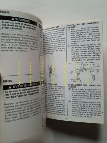 SUZUKI AH 50 Address 1992 manuale uso manutenzione ITALIANO originale