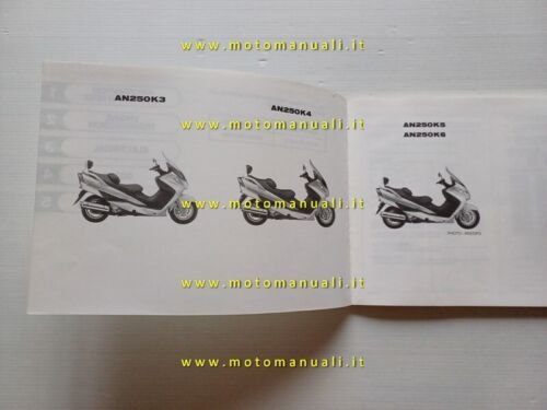 Suzuki Burgman AN 250 2005 catalogo ricambi ORIGINALE spare parts …