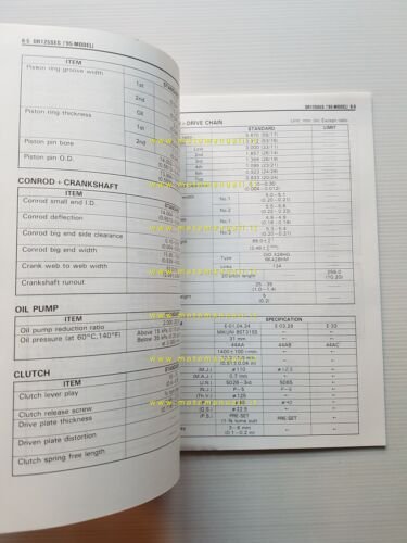 Suzuki DR 125 SE 1993-96 manuale officina originale inglese