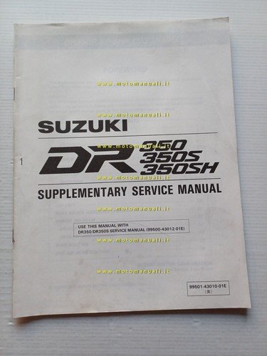 Suzuki DR 350-S-SH 1993 AGGIORNAMENTO manuale officina INGLESE originale
