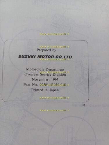 Suzuki DR 350 SE 1993 AGGIORNAMENTO manuale officina inglese originale
