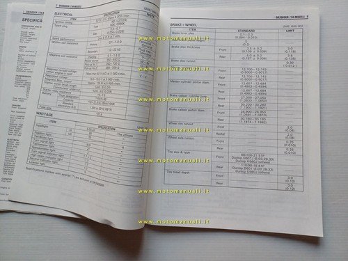 Suzuki DR 350 SE 1993 AGGIORNAMENTO manuale officina inglese originale