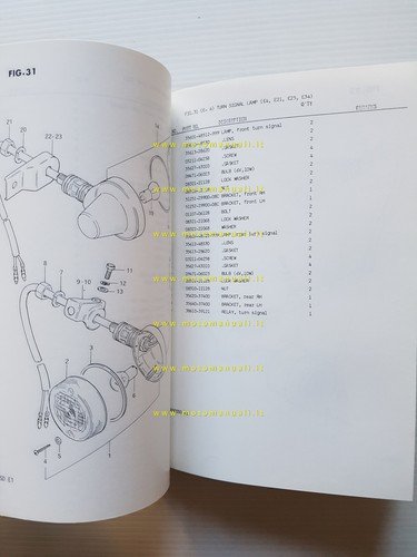 Suzuki DR 500 SD 1982 catalogo ricambi originale
