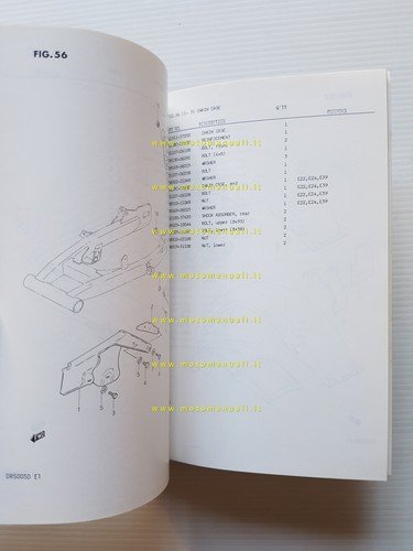 Suzuki DR 500 SD 1982 catalogo ricambi originale