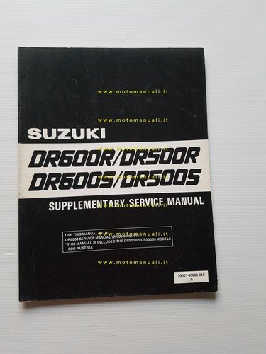 Suzuki DR 600-500 S-R 1987 AGGIORNAMENTO manuale officina originale