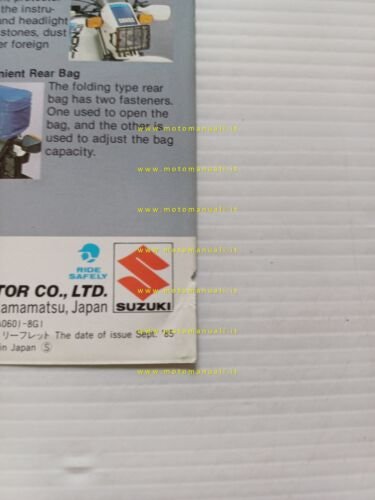 Suzuki DR 600 R Dakar 1985 depliant testo inglese ENGLISH …
