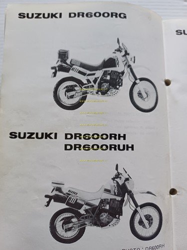 Suzuki DR 600 R RH-RJ 1987-88 catalogo ricambi originale