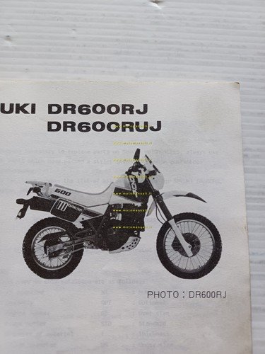Suzuki DR 600 R RH-RJ 1987-88 catalogo ricambi originale