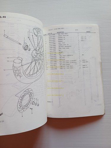 Suzuki DR 600 R RH-RJ 1987-88 catalogo ricambi originale