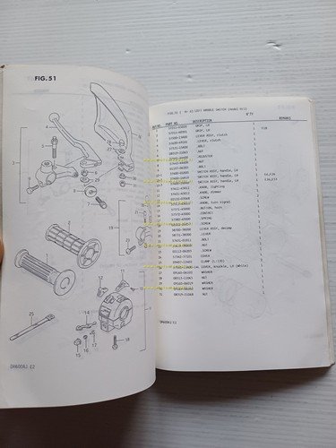 Suzuki DR 600 R RH-RJ 1987-88 catalogo ricambi originale