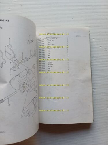 SUZUKI DR 600 RG 1986 enduro catalogo ricambi originale spare …