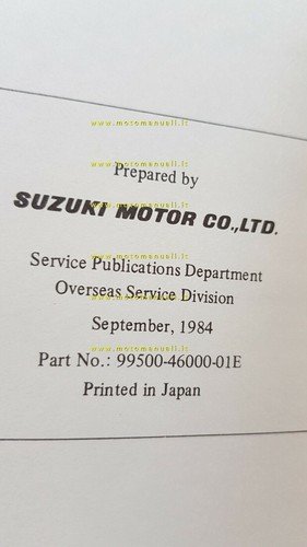 SUZUKI DR 600 S 1984 manuale officina INGLESE originale workshop …