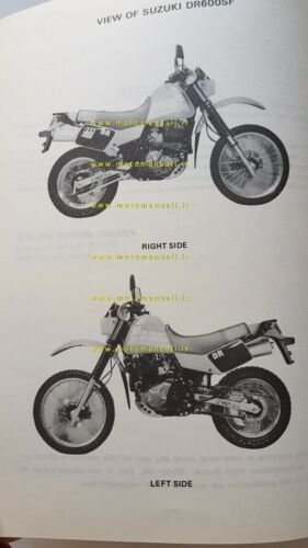 SUZUKI DR 600 S 1984 manuale officina INGLESE originale workshop …